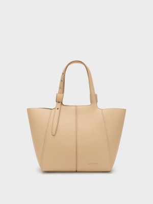 Charles And Keith Altea Tote Bags Beige | PHILIPPINES R103