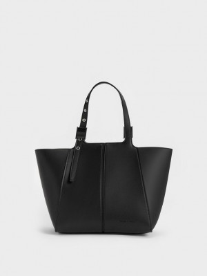 Charles And Keith Altea Tote Bags Black | PHILIPPINES N746