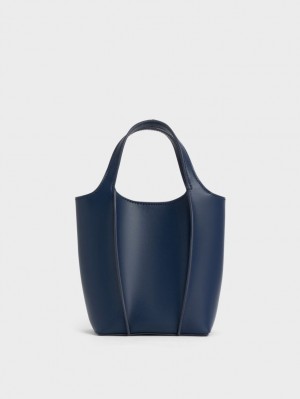 Charles And Keith Arlys Tote Bags Navy | PHILIPPINES O692