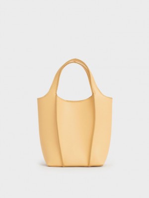 Charles And Keith Arlys Tote Bags Yellow | PHILIPPINES R439