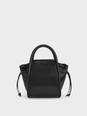 Charles And Keith Ashby Slouchy Tote Bags Black | PHILIPPINES N694