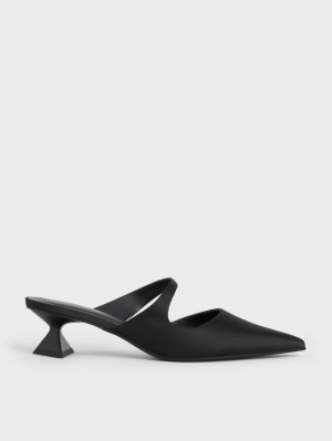 Charles And Keith Asymmetric Sculptural Heel Pumps Black | PHILIPPINES O804