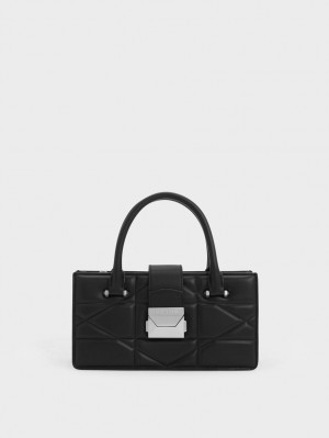 Charles And Keith Blanche Quilted Top Handbag Black | PHILIPPINES D419