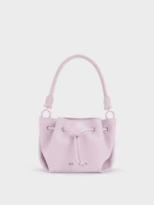 Charles And Keith Boaz Drawstring Top Handbag Purple | PHILIPPINES N948