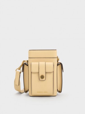 Charles And Keith Bronte Multi-Pocket Crossbody Bags Beige | PHILIPPINES N165