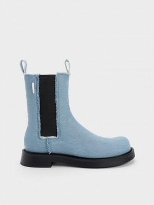 Charles And Keith Bryn Denim Chelsea Boots Light Blue | PHILIPPINES V950