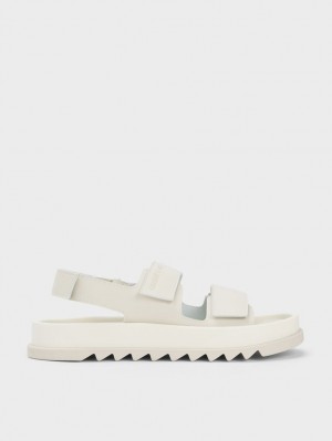 Charles And Keith Buckled Sports Platform Sandals White | PHILIPPINES H742