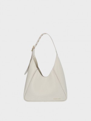 Charles And Keith Buzz Large Hobo Bag White | PHILIPPINES R375