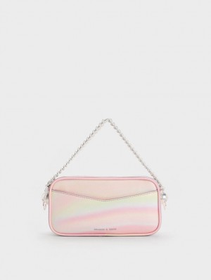 Charles And Keith Cayce Swirl-Print Boxy Crossbody Bags Pink | PHILIPPINES B289