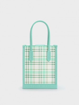 Charles And Keith Checkered Geometric Tote Bags Multicolor | PHILIPPINES U963