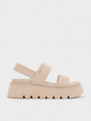 Charles And Keith Chunky Platform Sandals Beige | PHILIPPINES X017