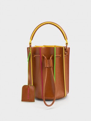 Charles And Keith Clove Top Handle Bucket Bags Brown | PHILIPPINES C180