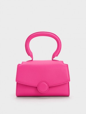 Charles And Keith Clover Curved Handbag Fuchsia | PHILIPPINES W165