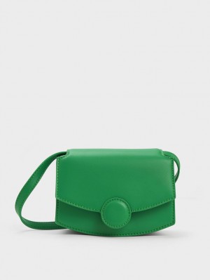 Charles And Keith Clover Curved Shoulder Bags Green | PHILIPPINES K825