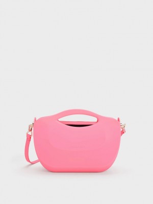 Charles And Keith Cocoon Curved Handbag Pink | PHILIPPINES I136