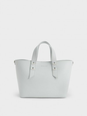 Charles And Keith Double Handle Hobo Bag Light Grey | PHILIPPINES N340