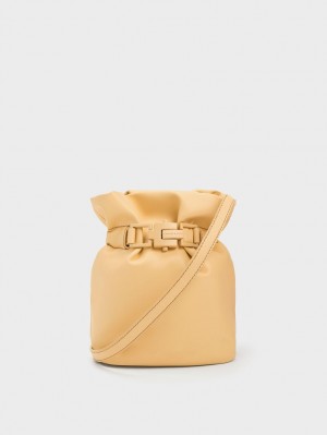 Charles And Keith Dua Bucket Bags Beige | PHILIPPINES S485