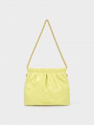 Charles And Keith Duo Chain Handle Shoulder Bags Yellow | PHILIPPINES D413