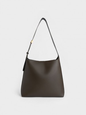 Charles And Keith Edna Tote Bags Dark Brown | PHILIPPINES D526