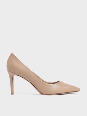 Charles And Keith Emmy Pointed-Toe Pumps Beige | PHILIPPINES V493