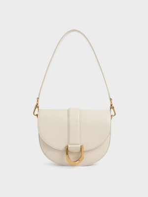 Charles And Keith Gabine Saddle Bags Cream | PHILIPPINES W724