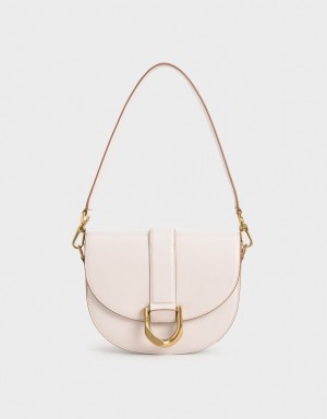 Charles And Keith Gabine Saddle Bags Pink | PHILIPPINES U028