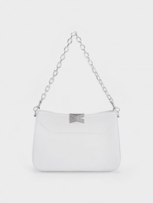 Charles And Keith Kalinda Shoulder Bags White | PHILIPPINES S079