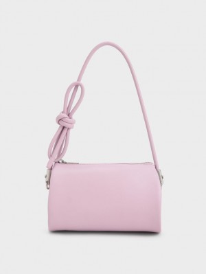 Charles And Keith Knotted Handle Shoulder Bags Pink | PHILIPPINES A354