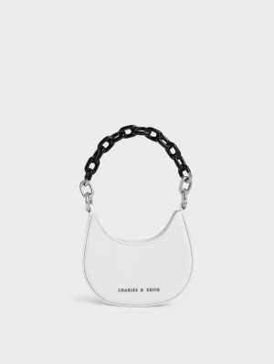 Charles And Keith Koi Chain Handle Mini Bag White | PHILIPPINES Z012