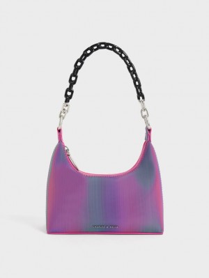 Charles And Keith Koi Chain Handle Shoulder Bags Peacock | PHILIPPINES S198