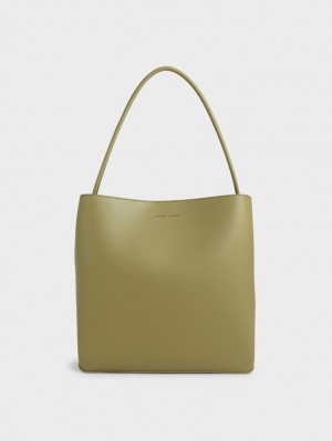 Charles And Keith Leia Tote Bags Olive | PHILIPPINES D107