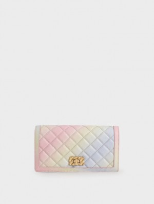 Charles And Keith Micaela Quilted Long Wallets Multicolor | PHILIPPINES I145