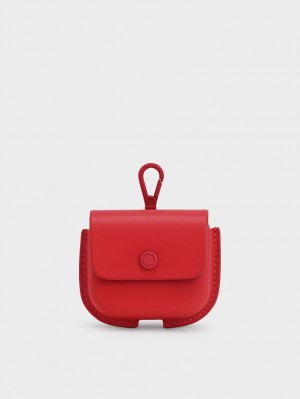 Charles And Keith Mini AirPods Pouches Red | PHILIPPINES U053