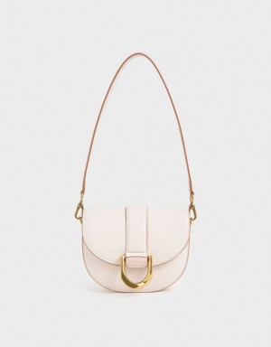 Charles And Keith Mini Gabine Saddle Bags Pink | PHILIPPINES C702