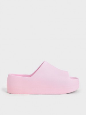 Charles And Keith Morgan Platform Slide Sandals Light Pink | PHILIPPINES P502