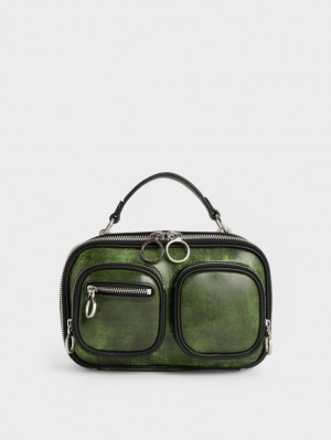 Charles And Keith Multi-Pouch Crossbody Bags Green | PHILIPPINES U396