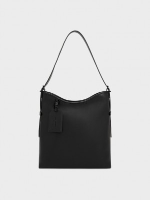 Charles And Keith Naomi Slouchy Hobo Bag Black | PHILIPPINES Y145