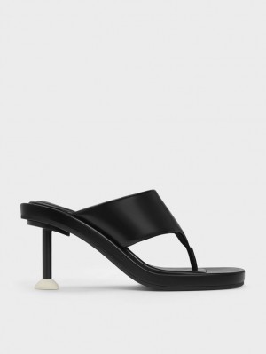 Charles And Keith Noemi Spool Heels Sandals Black | PHILIPPINES Q758