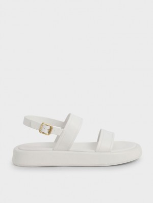 Charles And Keith Open Toe Slingback Platform Sandals White | PHILIPPINES J583