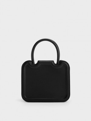 Charles And Keith Perline Sculptural Tote Bags Black | PHILIPPINES V510