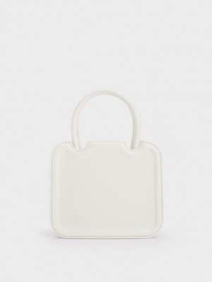 Charles And Keith Perline Sculptural Tote Bags White | PHILIPPINES Y684