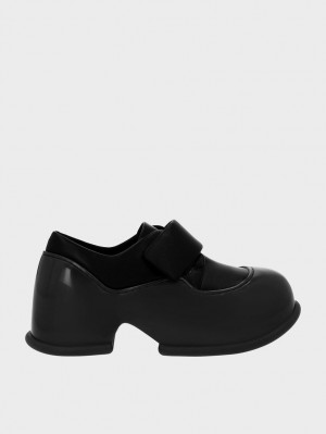 Charles And Keith Pixie Patent Platform Loafers Black | PHILIPPINES R325