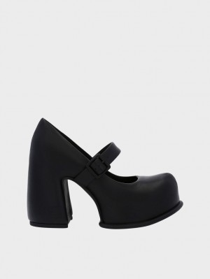 Charles And Keith Pixie Platform Mary Jane Shoes Black | PHILIPPINES A621