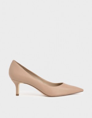 Charles And Keith Pointed Toe Pumps Brown | PHILIPPINES U304