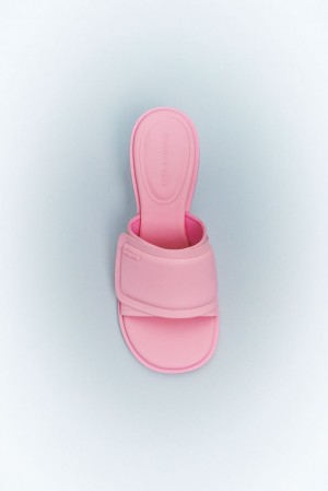 Charles And Keith Puffy Sculptural Heel Mules Pink | PHILIPPINES Z873