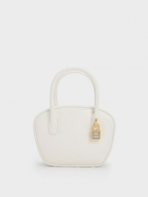 Charles And Keith Suki Padlock Tote Bags White | PHILIPPINES J683