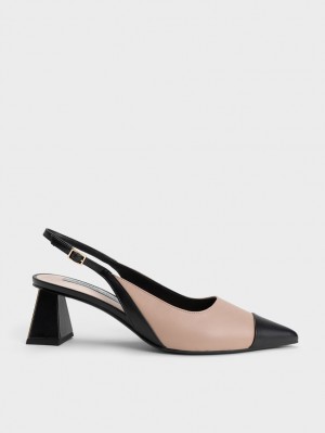 Charles And Keith Toe Cap Slingback Pumps Beige | PHILIPPINES I824