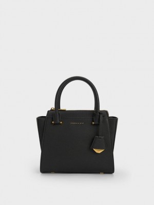 Charles And Keith Trapeze Tote Bags Black | PHILIPPINES Z415