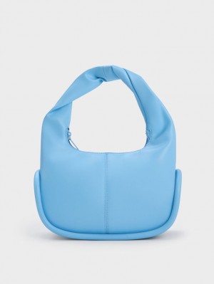 Charles And Keith Tubular Slouchy Hobo Bag Blue | PHILIPPINES E164