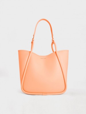 Charles And Keith Tubular Slouchy Tote Bags Orange | PHILIPPINES Z659